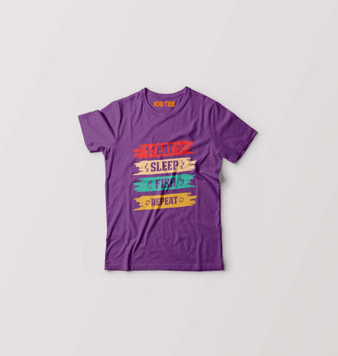 Fishing Kids T-Shirt for Boy/Girl-Purple-Ektarfa.online