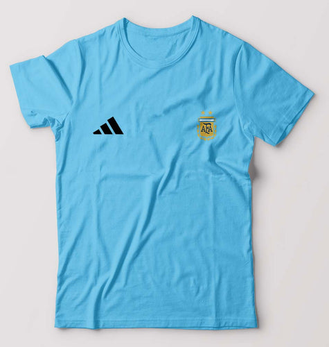 Argentina Football T-Shirt for Men-S(38 Inches)-Light Blue-Ektarfa.online