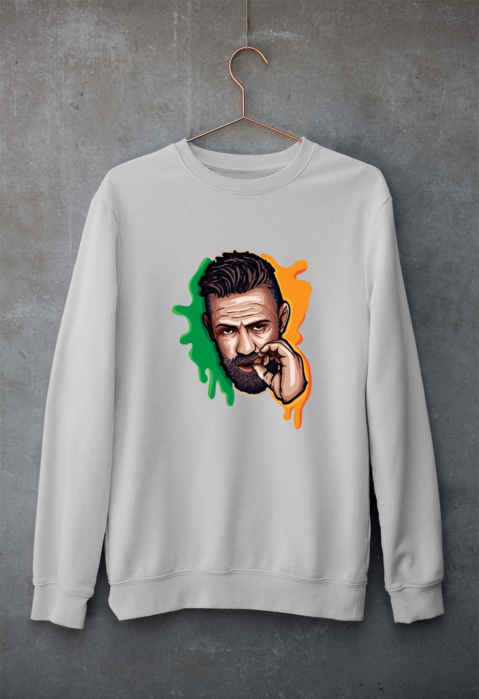 Conor McGregor Unisex Sweatshirt for Men/Women-S(40 Inches)-Grey Melange-Ektarfa.online