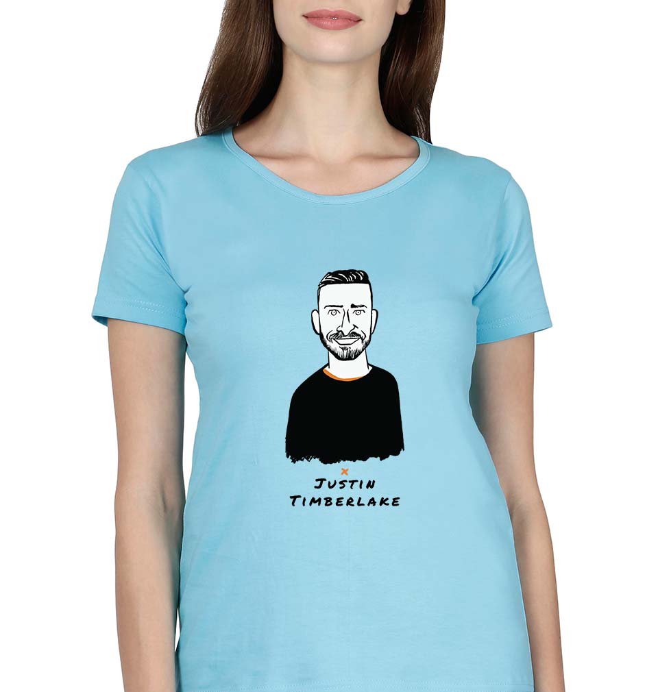 Justin Timberlake T-Shirt for Women-SkyBlue-Ektarfa.online