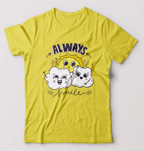 Load image into Gallery viewer, Always Smile T-Shirt for Men-S(38 Inches)-Yellow-Ektarfa.online
