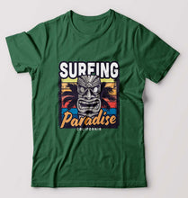 Load image into Gallery viewer, Surfing California Wild T-Shirt for Men-S(38 Inches)-Bottle Green-Ektarfa.online
