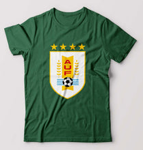 Load image into Gallery viewer, Uruguay Football T-Shirt for Men-S(38 Inches)-Bottle Green-Ektarfa.online
