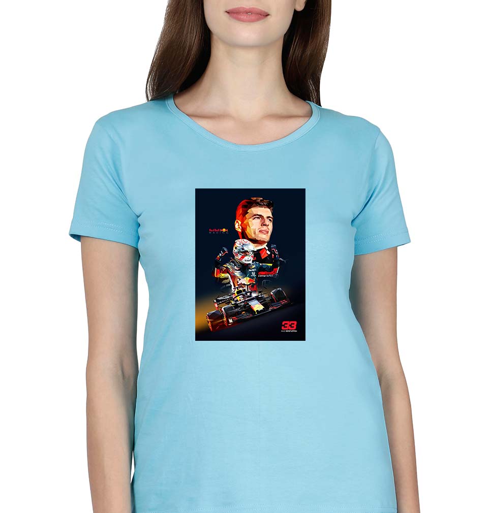 Max Verstappen T-Shirt for Women-XS(32 Inches)-SkyBlue-Ektarfa.online