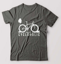 Load image into Gallery viewer, Cycloholic T-Shirt for Men-Charcoal-Ektarfa.online
