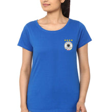 Load image into Gallery viewer, Germany Football T-Shirt for Women-XS(32 Inches)-Royal Blue-Ektarfa.online
