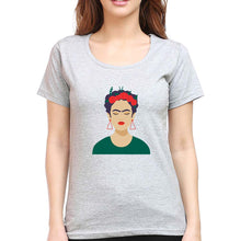 Load image into Gallery viewer, Frida Kahlo T-Shirt for Women-XS(32 Inches)-Grey Melange-Ektarfa.online
