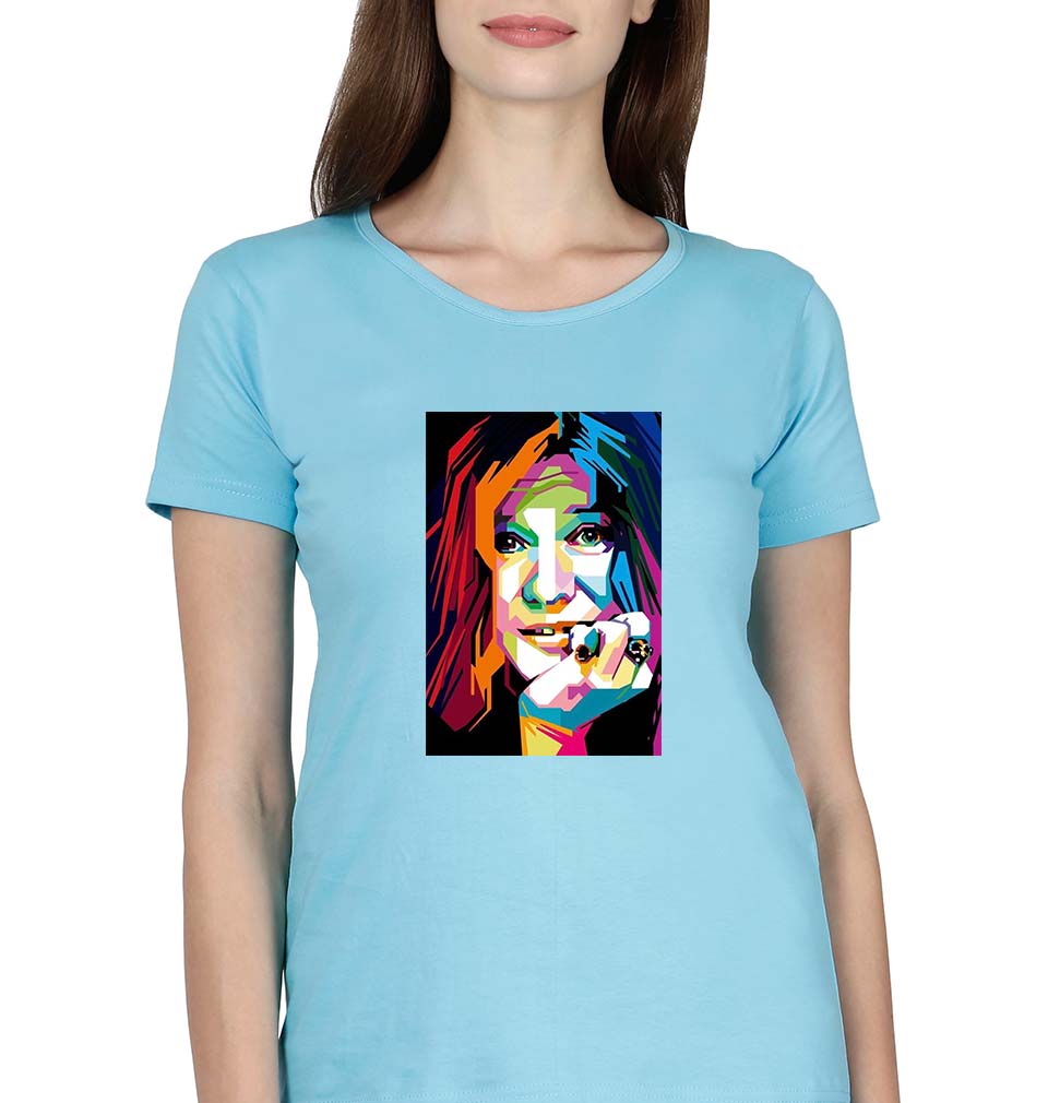 Janis Joplin T-Shirt for Women-SkyBlue-Ektarfa.online