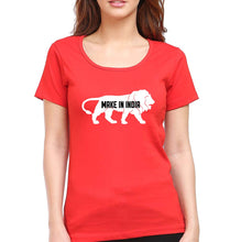 Load image into Gallery viewer, Make in India T-Shirt for Women-Red-Ektarfa.online
