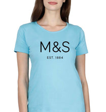 Load image into Gallery viewer, M&amp;S T-Shirt for Women-XS(32 Inches)-SkyBlue-Ektarfa.online
