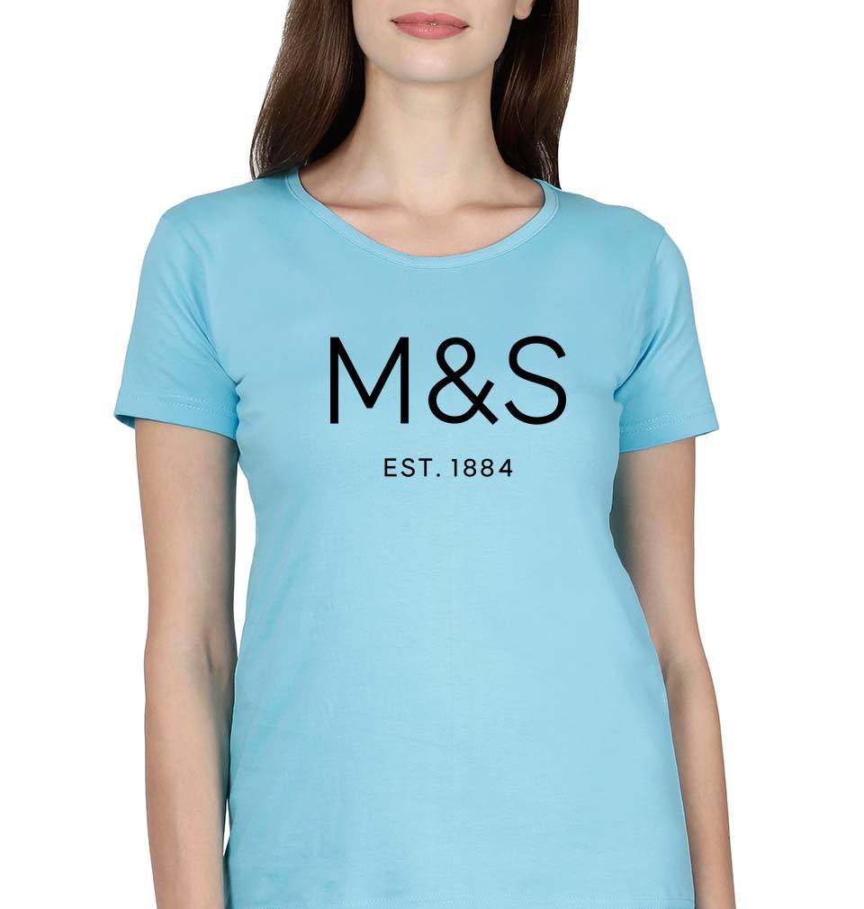 M&S T-Shirt for Women-XS(32 Inches)-SkyBlue-Ektarfa.online