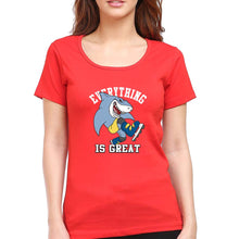 Load image into Gallery viewer, Shark T-Shirt for Women-XS(32 Inches)-Red-Ektarfa.online
