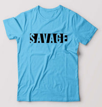 Load image into Gallery viewer, Savage T-Shirt for Men-S(38 Inches)-Light Blue-Ektarfa.online
