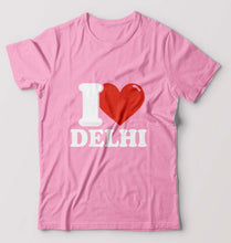 Load image into Gallery viewer, I Love Delhi T-Shirt for Men-S(38 Inches)-Light Baby Pink-Ektarfa.online
