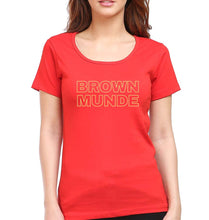 Load image into Gallery viewer, BROWN MUNDE T-Shirt for Women-XS(32 Inches)-Red-Ektarfa.online
