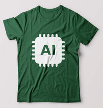 Load image into Gallery viewer, Artificial intelligence (AI) T-Shirt for Men-Bottle Green-Ektarfa.online
