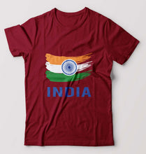 Load image into Gallery viewer, India T-Shirt for Men-S(38 Inches)-Maroon-Ektarfa.online
