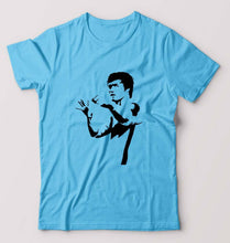 Load image into Gallery viewer, Bruce Lee T-Shirt for Men-S(38 Inches)-Light Blue-Ektarfa.online
