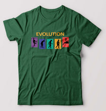 Load image into Gallery viewer, Evolution Football T-Shirt for Men-S(38 Inches)-Bottle Green-Ektarfa.online
