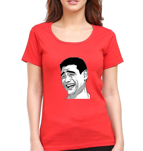 Yao Ming Face(Bitch Please) T-Shirt for Women-Red-Ektarfa.online