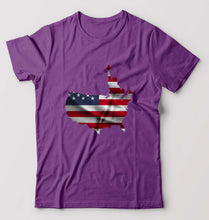 Load image into Gallery viewer, USA America T-Shirt for Men-S(38 Inches)-Purple-Ektarfa.online
