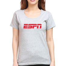 Load image into Gallery viewer, ESPN T-Shirt for Women-XS(32 Inches)-Grey Melange-Ektarfa.online
