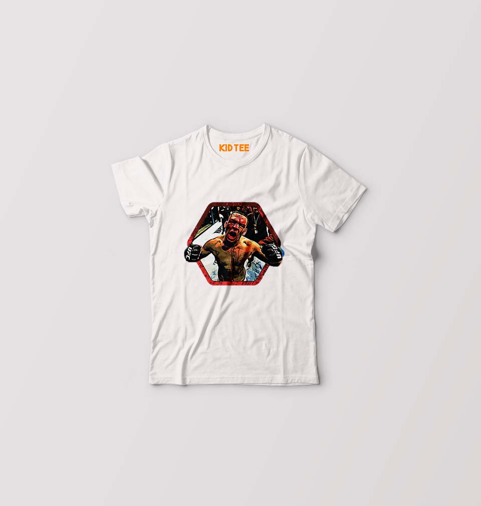 Nate Diaz UFC Kids T-Shirt for Boy/Girl-White-Ektarfa.online