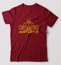 Load image into Gallery viewer, Gym Lift T-Shirt for Men-S(38 Inches)-Maroon-Ektarfa.online
