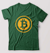 Load image into Gallery viewer, Cryptocurrency Bitcoin T-Shirt for Men-Bottle Green-Ektarfa.online

