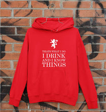 Load image into Gallery viewer, GOT Game of Thrones I Drink And Know Things Unisex Hoodie for Men/Women-S(40 Inches)-Red-Ektarfa.online
