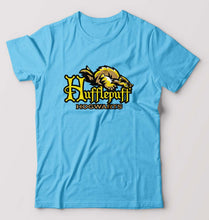 Load image into Gallery viewer, Hufflepuff Harry Potter T-Shirt for Men-S(38 Inches)-Light Blue-Ektarfa.online
