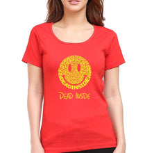 Load image into Gallery viewer, Dead Inside Emoji T-Shirt for Women-XS(32 Inches)-Red-Ektarfa.online
