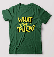 Load image into Gallery viewer, What The Fuck T-Shirt for Men-S(38 Inches)-Bottle Green-Ektarfa.online

