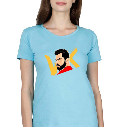 Virat Kohli T-Shirt for Women-Light Blue-Ektarfa.online
