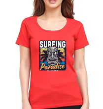 Load image into Gallery viewer, Surfing California T-Shirt for Women-XS(32 Inches)-Red-Ektarfa.online
