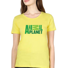 Load image into Gallery viewer, Animal Planet T-Shirt for Women-XS(32 Inches)-Yellow-Ektarfa.online

