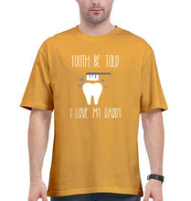 Load image into Gallery viewer, Love Daddy Oversized T-Shirt for Men-Golden Yellow-Ektarfa.online
