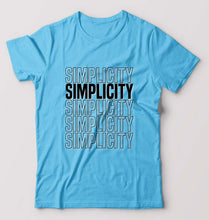 Load image into Gallery viewer, Simplicity T-Shirt for Men-S(38 Inches)-Light Blue-Ektarfa.online
