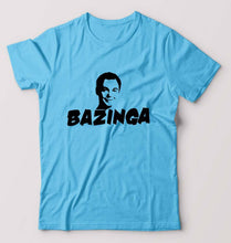 Load image into Gallery viewer, Sheldon Cooper Bazinga T-Shirt for Men-S(38 Inches)-Light Blue-Ektarfa.online
