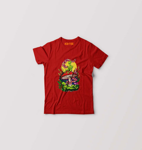 Trippy Psychedelic Weed Stoned T-Shirt for Boy/Girl-0-1 Year(20 Inches)-Red-Ektarfa.online
