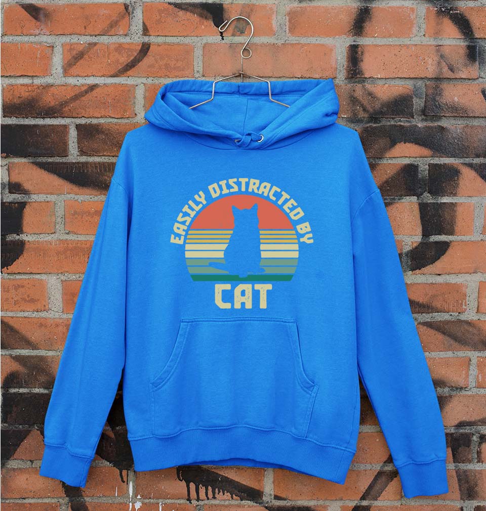 Cat Unisex Hoodie for Men/Women-S(40 Inches)-Royal Blue-Ektarfa.online