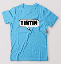 Load image into Gallery viewer, Tintin T-Shirt for Men-S(38 Inches)-Light Blue-Ektarfa.online
