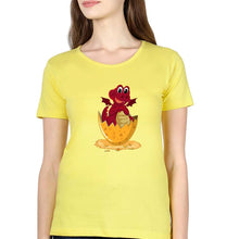 Load image into Gallery viewer, Dragon T-Shirt for Women-XS(32 Inches)-Yellow-Ektarfa.online

