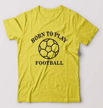 Load image into Gallery viewer, Play Football T-Shirt for Men-S(38 Inches)-Yellow-Ektarfa.online
