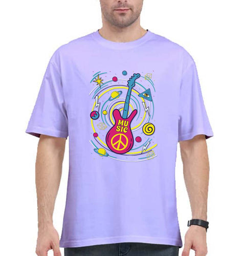 Psychedelic Music Oversized T-Shirt for Men-Lavender-Ektarfa.online