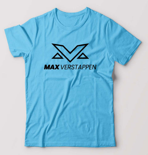 Max Verstappen T-Shirt for Men-S(38 Inches)-Light Blue-Ektarfa.online