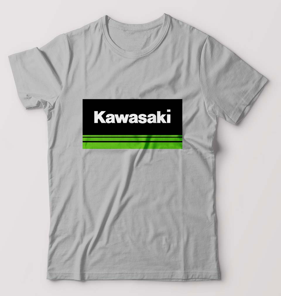 Kawasaki T-Shirt for Men-S(38 Inches)-Grey Melange-Ektarfa.online