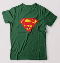 Load image into Gallery viewer, Superman T-Shirt for Men-S(38 Inches)-Bottle Green-Ektarfa.online
