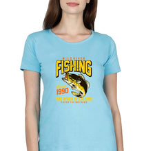 Load image into Gallery viewer, Fishing T-Shirt for Women-Light Blue-Ektarfa.online
