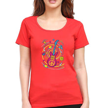 Load image into Gallery viewer, Psychedelic Music T-Shirt for Women-XS(32 Inches)-Red-Ektarfa.online
